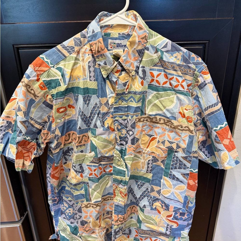 Reyn Spooner Multicolor Abstract Men's Hawaiian Shirt Medium